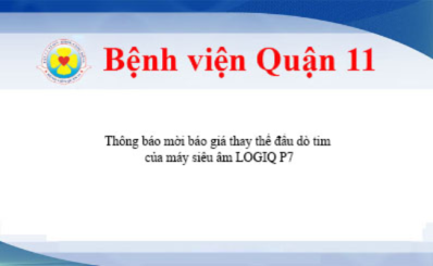 Thông báo mời báo giá thay thế đầu dò tim  của máy siêu âm LOGIQ P7